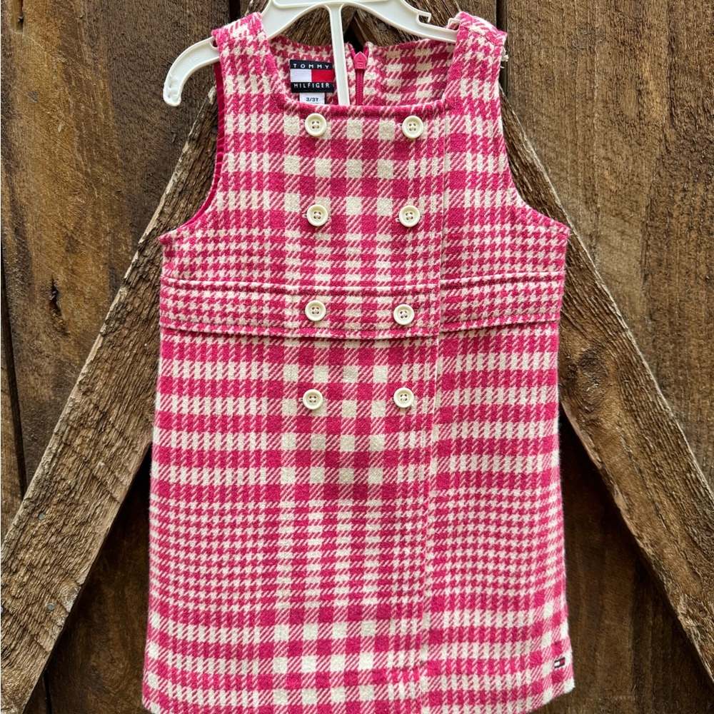 Tommy Hilfiger Pink and White Plaid Kids Dress